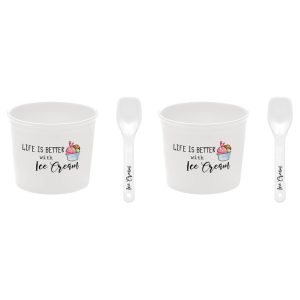 EASY LIFE Set čaša za sladoled fi 8.5cm 2/1 sa kašičicom Kitchen Elements